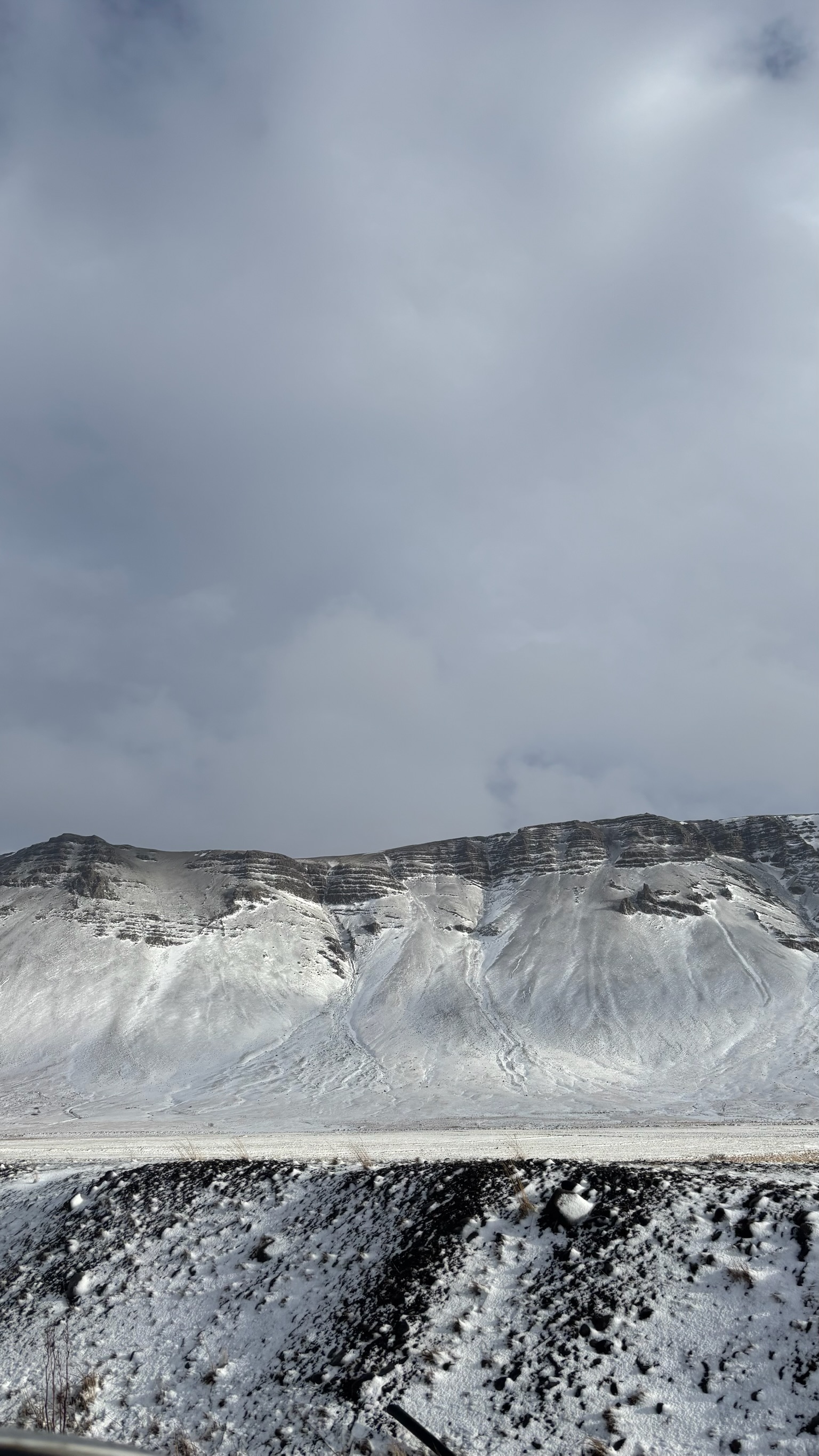 Mountain view covered in snow