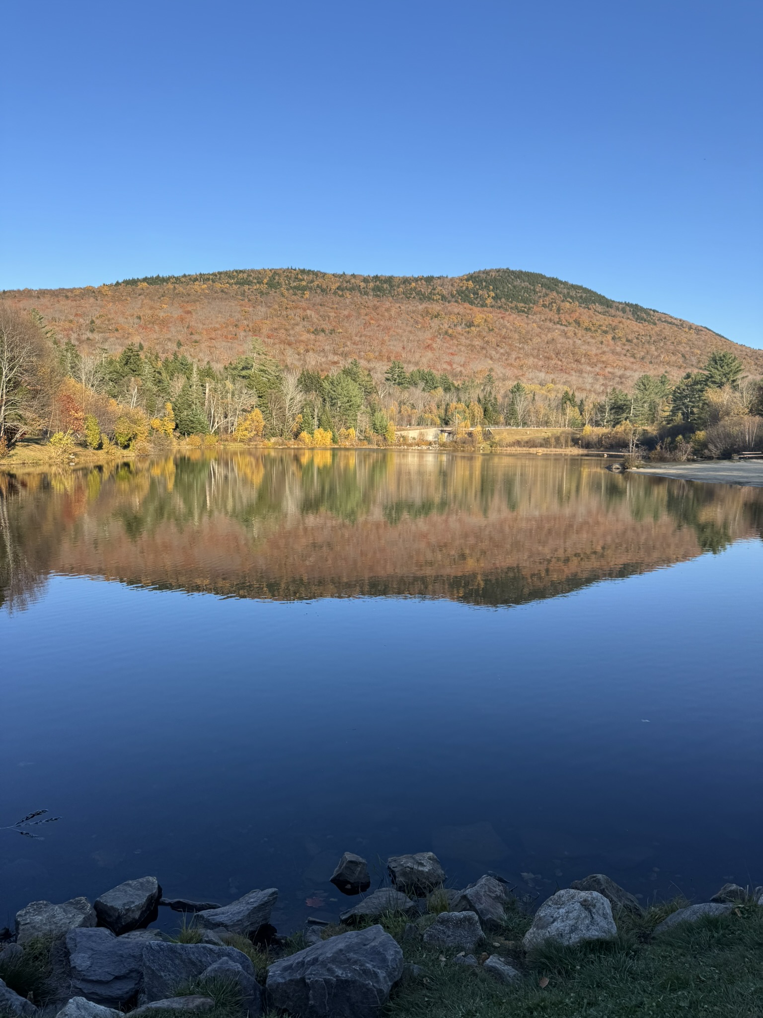 Mountain view with a lake.