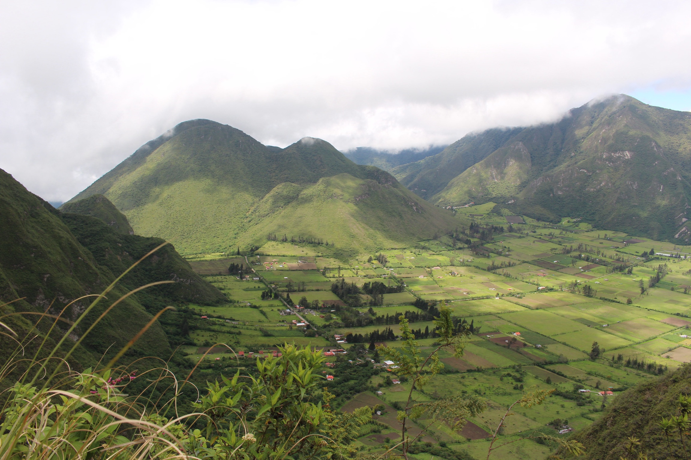 Green valley with mountains
