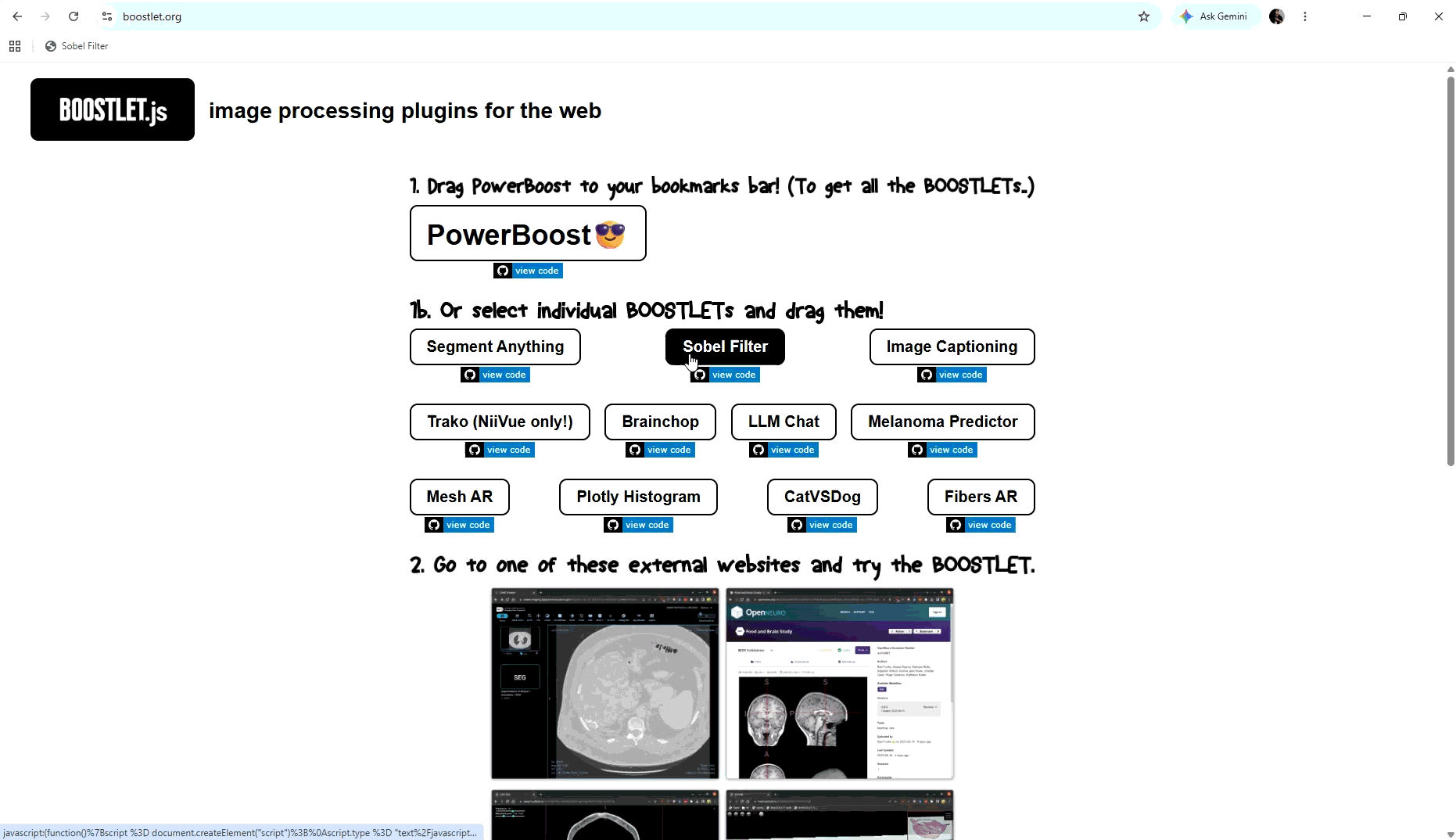 Boostlet.js web image-processing demo